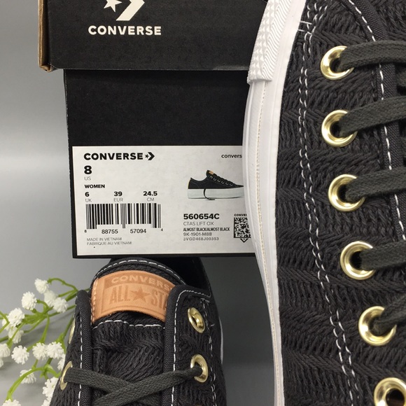 Converse CTAS LIFT OX almost black WMNS Platforms Sneakers - Picture 7 of 8